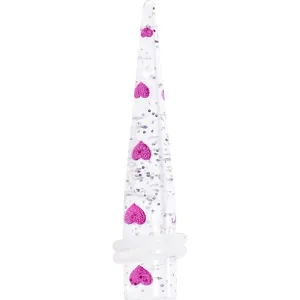 0 Gauge Clear Acrylic Glitter Purple Heart Confetti Taper