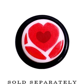0 Gauge Lovely Red Heart Acrylic Ear Taper