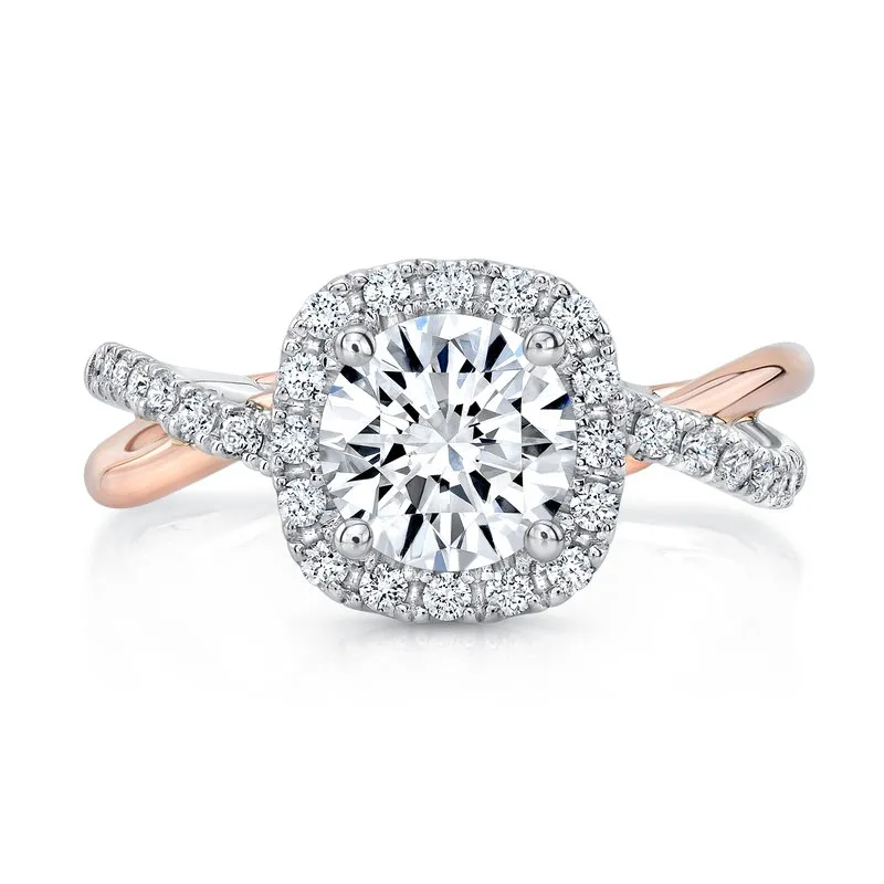 0.33ctw Diamond Halo Twist Engagement Ring
