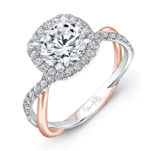 0.33ctw Diamond Halo Twist Engagement Ring