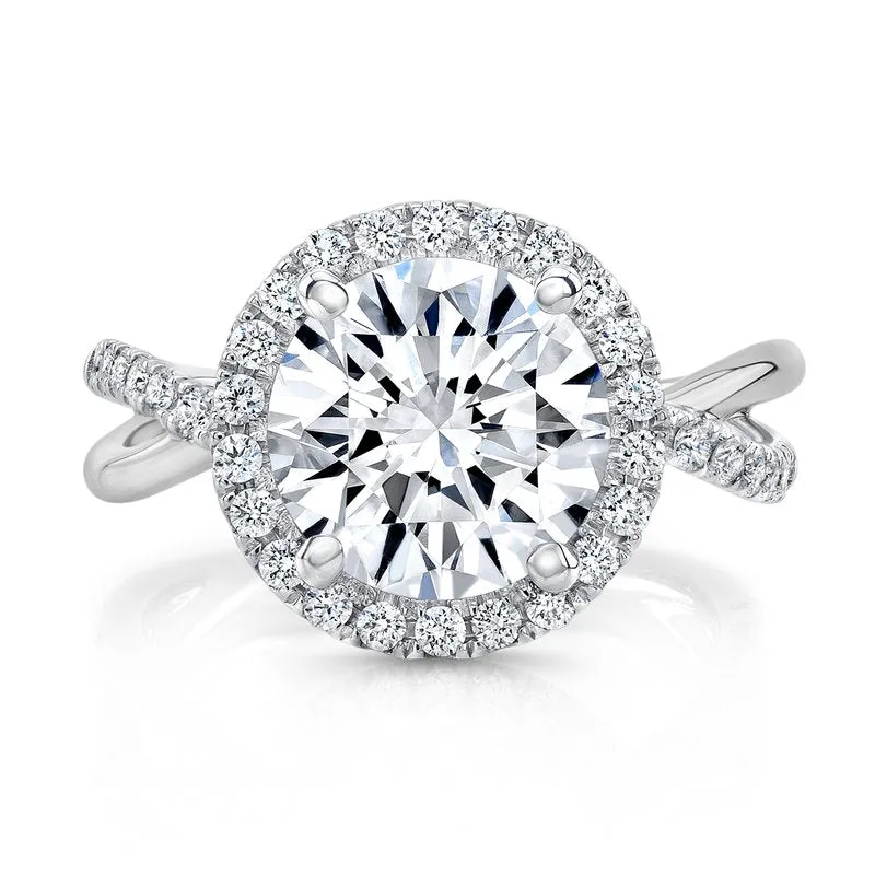 0.40ctw Diamond Halo Twist Engagement Ring