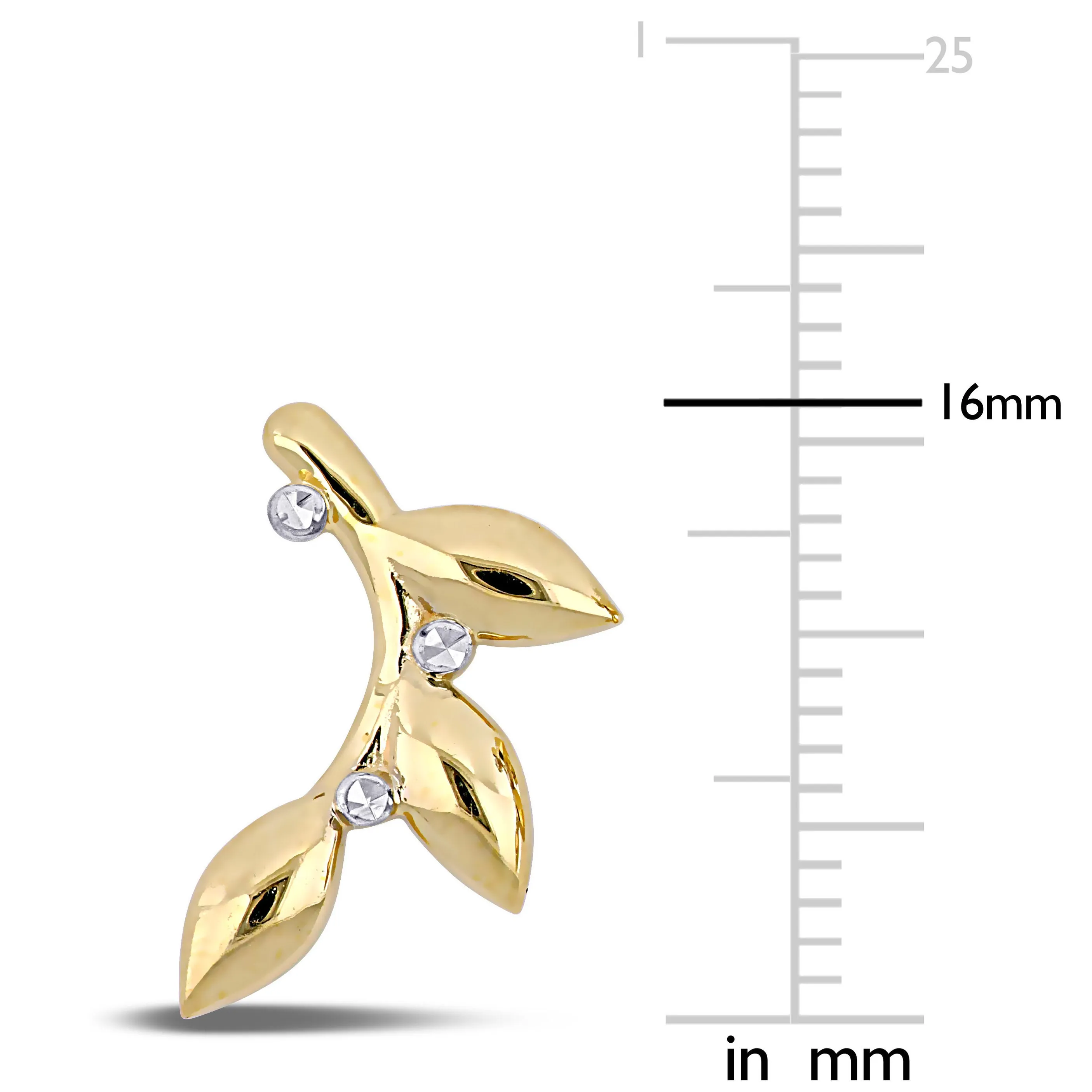 10K Yellow Gold Dainty Branch Stud Earrings