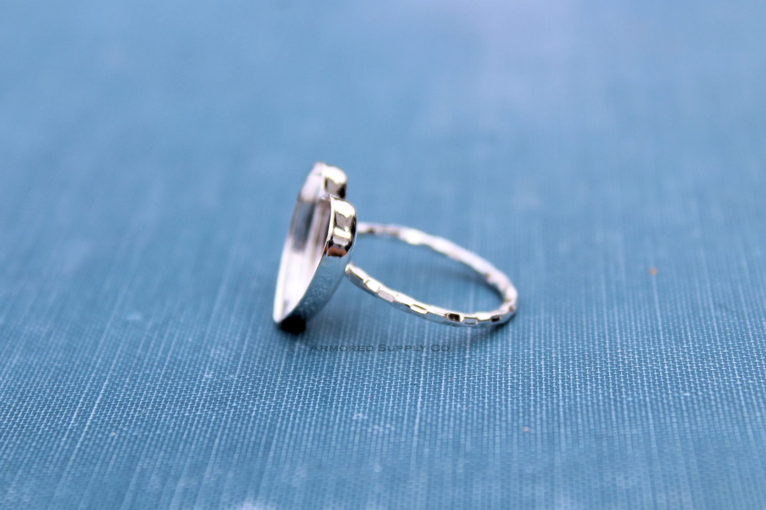 10mm Heart Bezel Checkered Ring blank ring band