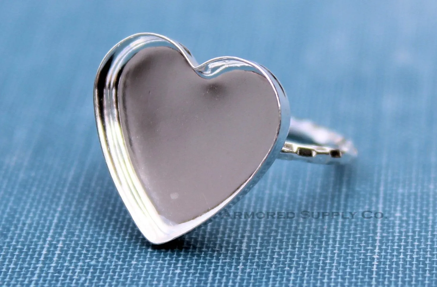 10mm Heart Bezel Checkered Ring blank ring band