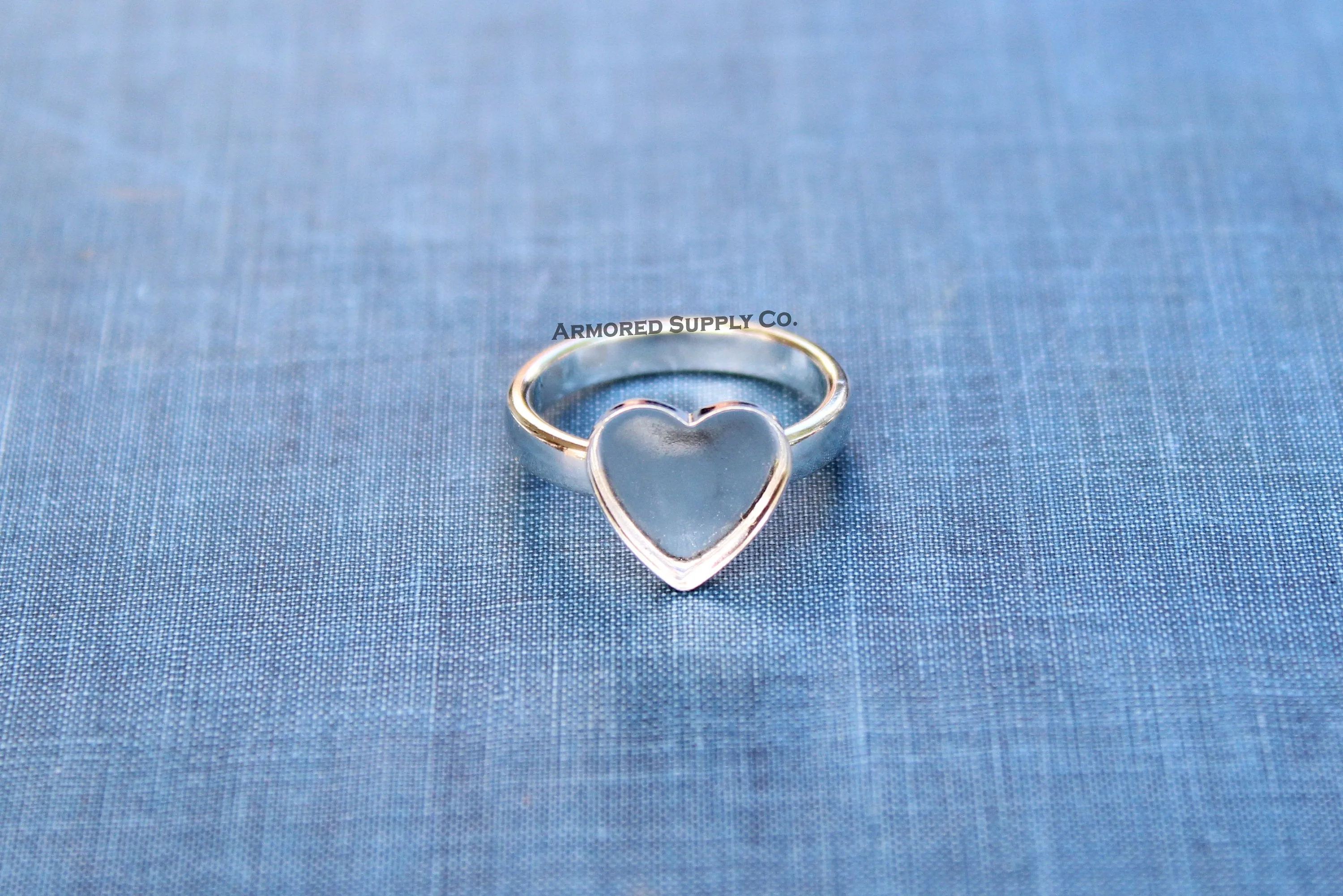 10mm Heart Bezel Ring blank with comfort ring band