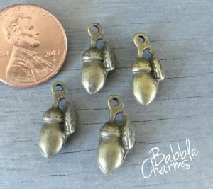12 pc Acorn charm, acorn, nut charm, small acorn charm, wholesale charm, alloy charm