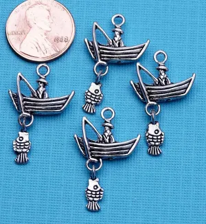 12 pc Boat charm, fishing, fishing charm, boat, charm, Charms, wholesale charm, alloy charm