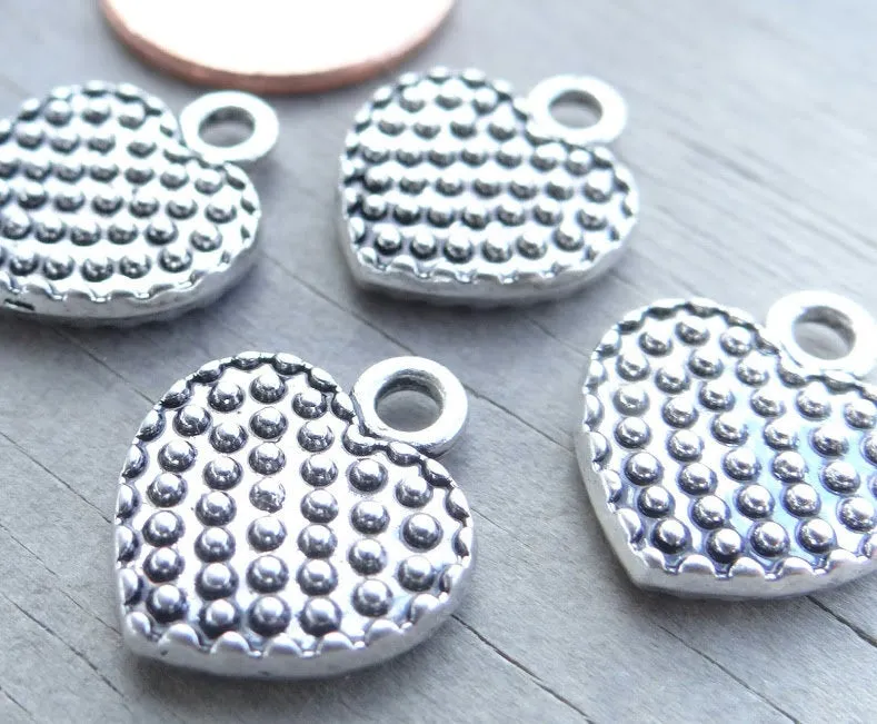 12 pc Heart charm, heart, heart charm, alloy autism charm, wholesale charm, alloy charm