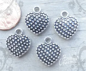12 pc Heart charm, heart, heart charm, alloy autism charm, wholesale charm, alloy charm