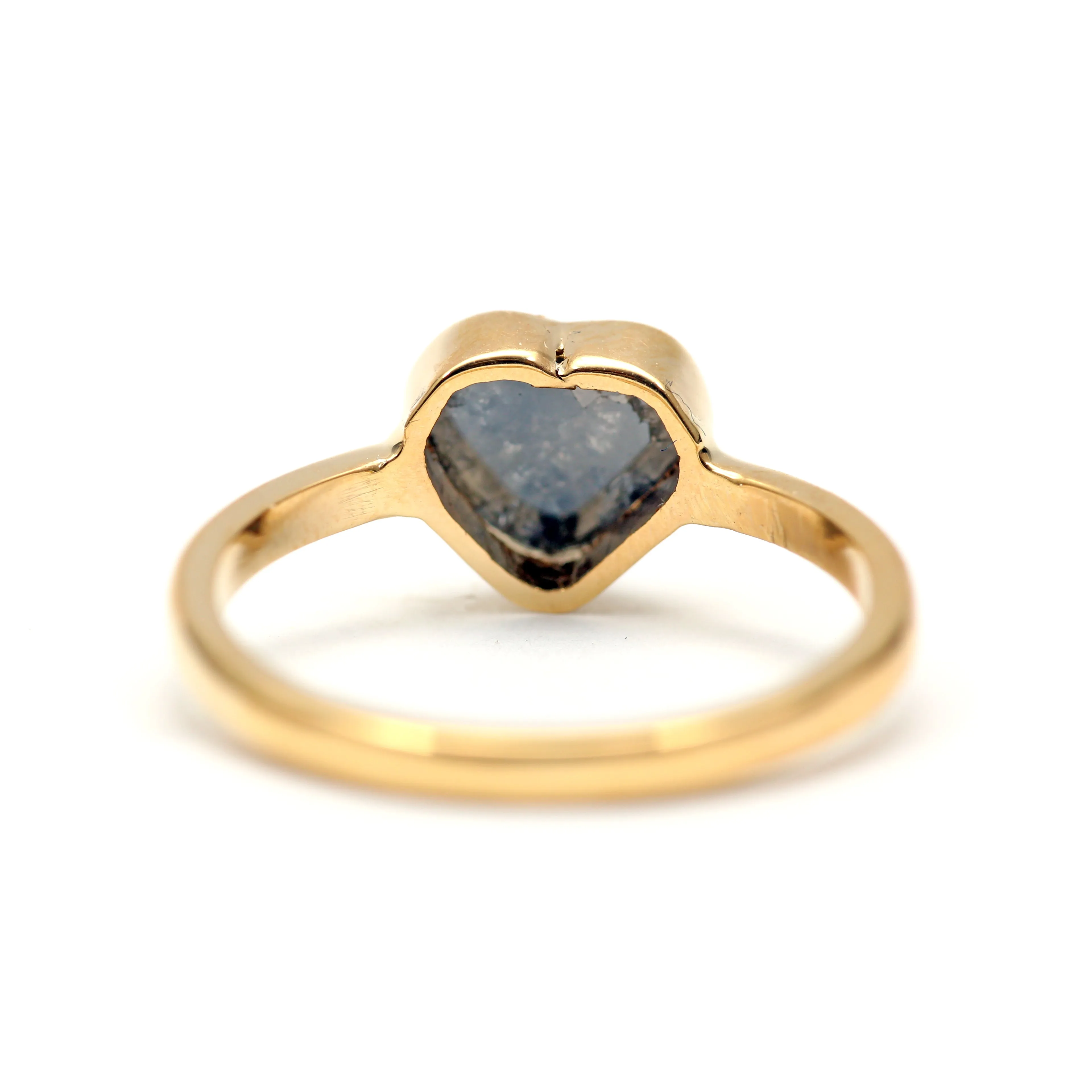 14k Black Diamond Heart Ring 1.1ct