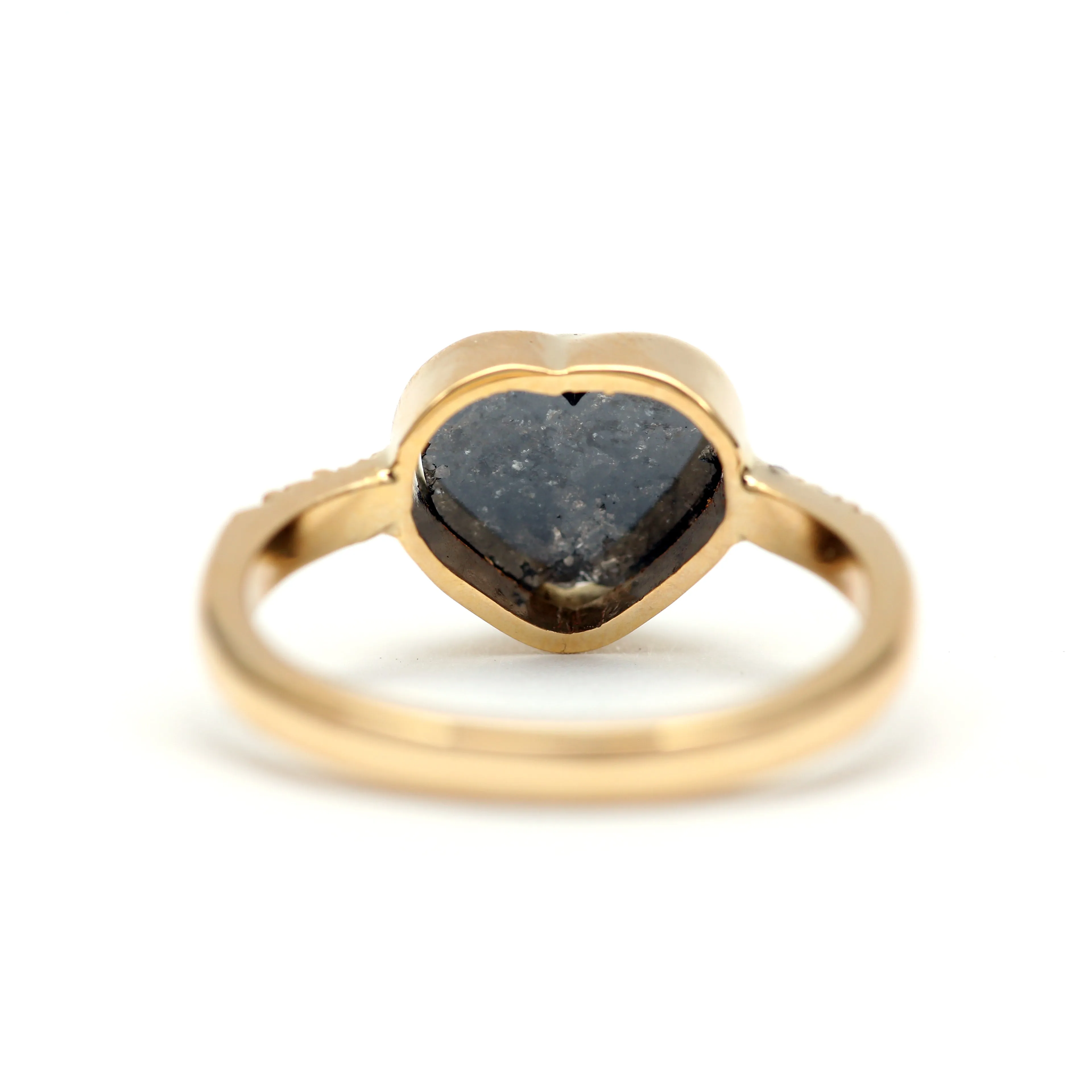 14k Black Diamond Heart Ring 1.92ct