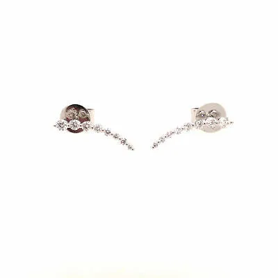 14K Diamond Climber Earrings White Gold