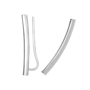 14K Gold Curved Bar Ear Climber Earrings