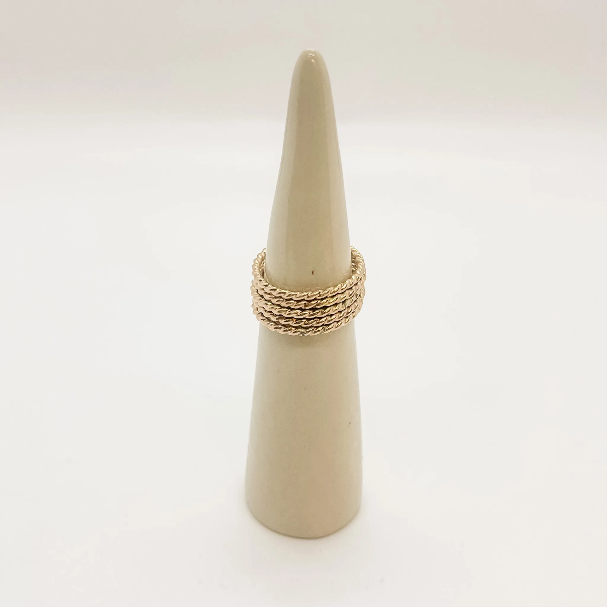 14K Gold Filled Stackers - Twisted Pattern (Set of 5)
