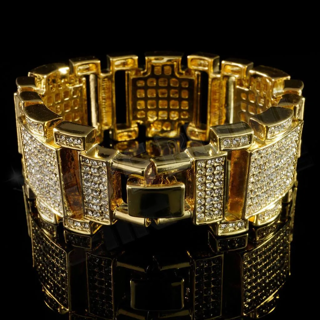 14k Gold Iced Mini Goliath Bracelet