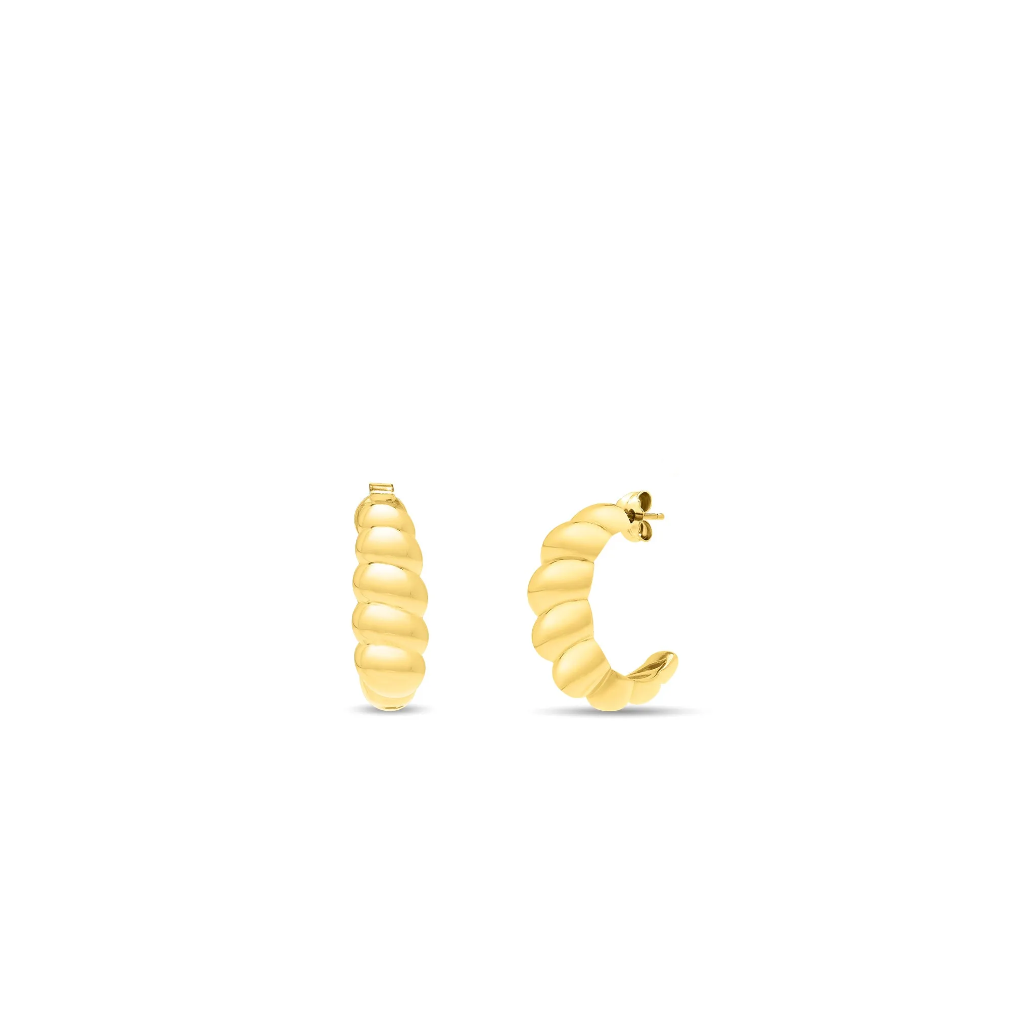 14K Gold Italian Cable Medium Twist Hoops