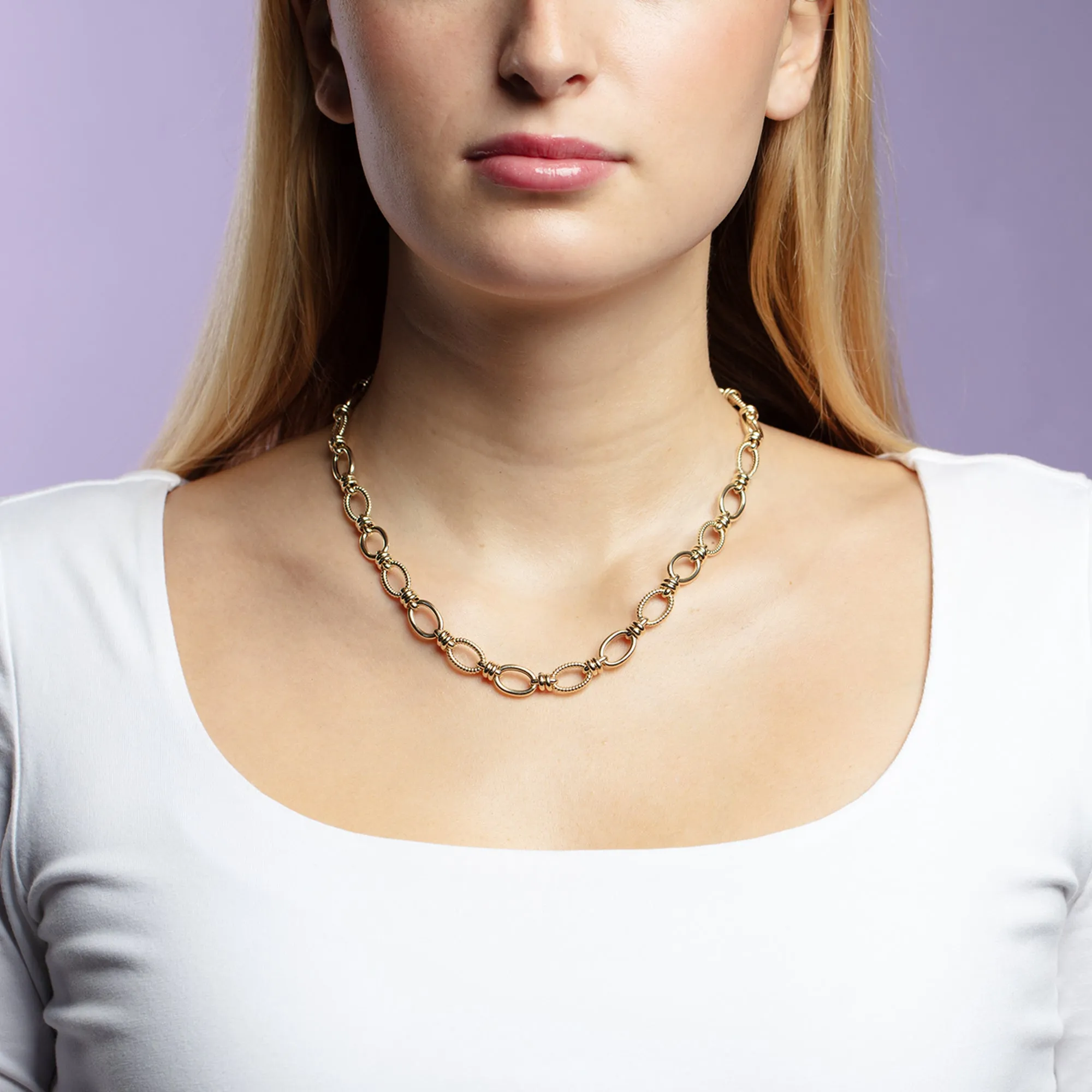 14K La Romana Cable Link Necklace