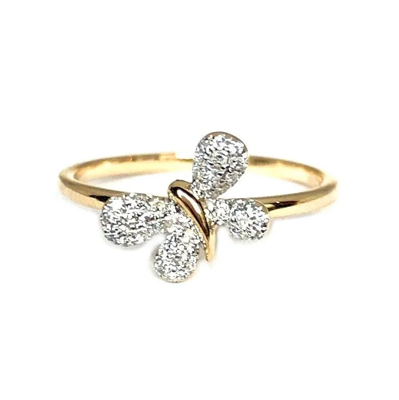 14K pave mini butterfly necklace MN47676