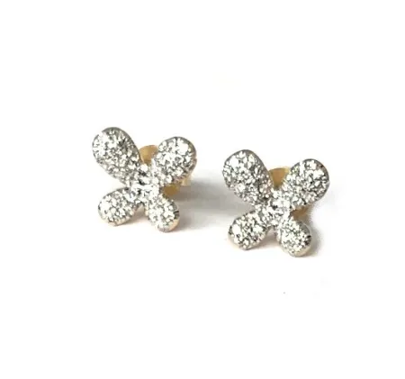 14K pave mini butterfly pendant MP47673