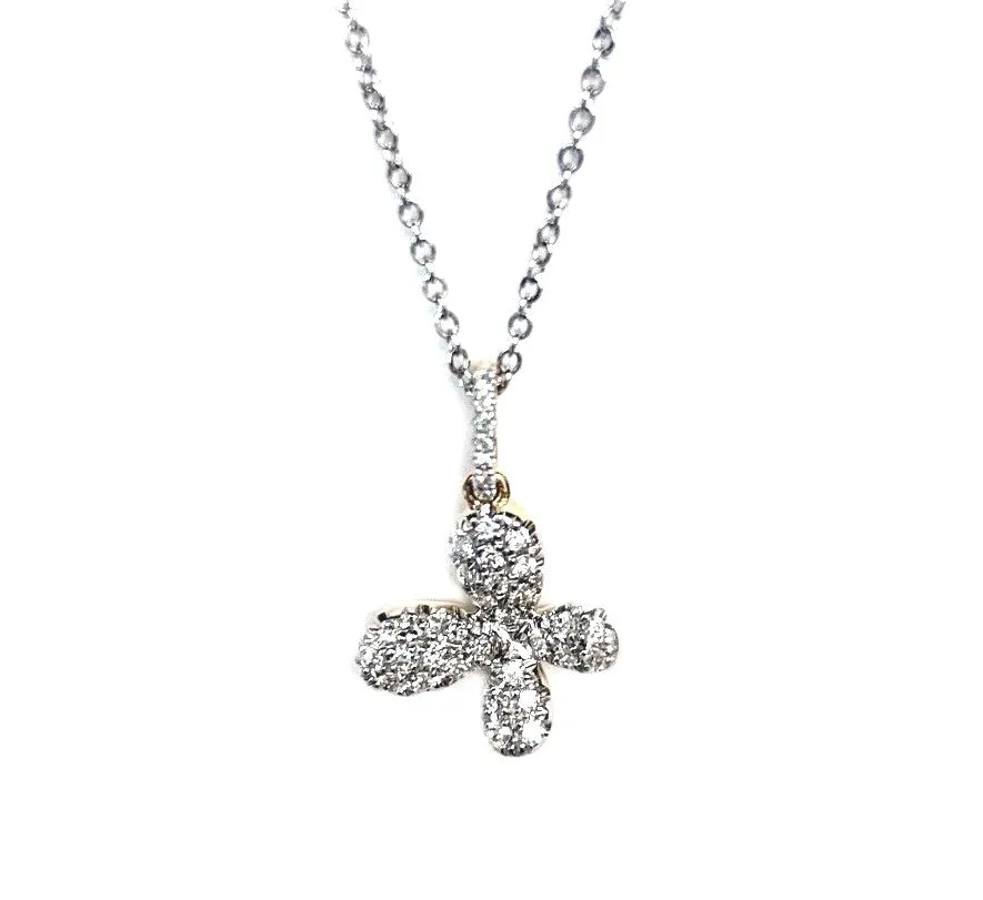 14K pave mini butterfly pendant MP47673