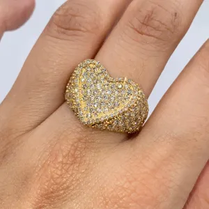 14K Protect Icy Heart Diamond Ring