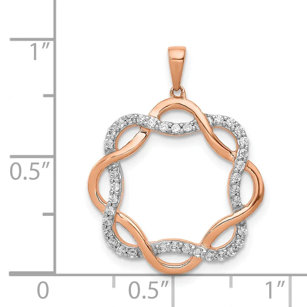 14k Rose Gold 1/5ct. Diamond Twisted Pendant