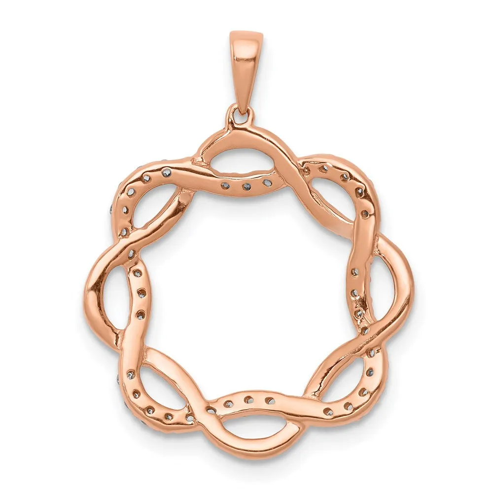 14k Rose Gold 1/5ct. Diamond Twisted Pendant