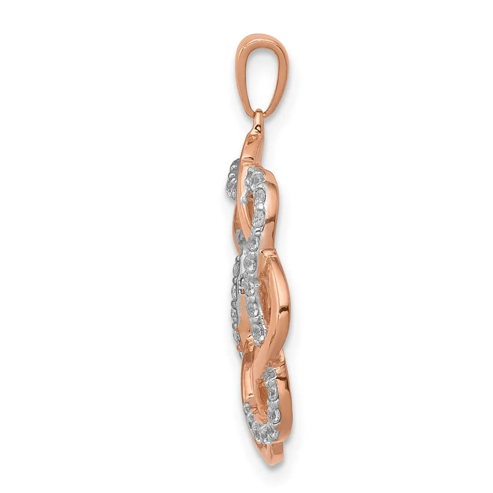 14k Rose Gold 1/5ct. Diamond Twisted Pendant