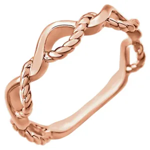 14k Rose Gold Twisted Rope Design Ring Size 7