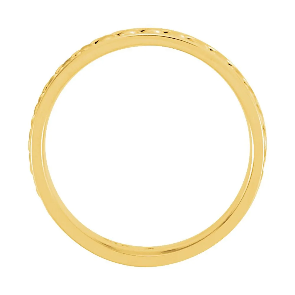 14K White & Yellow Gold 6.75mm Hand Woven Band Size 9