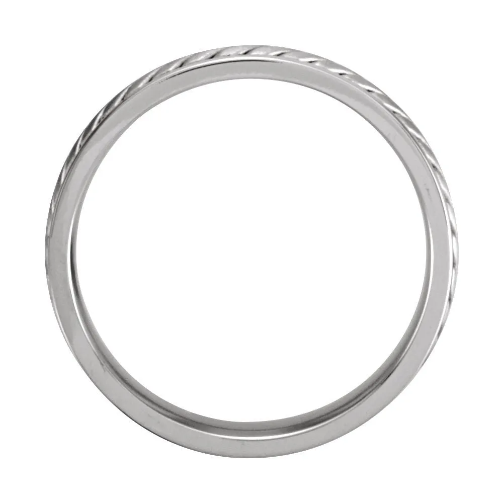 14k White Gold 6.75mm Hand Woven Band Size 10.5