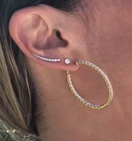 14K White Gold Diamond Ear Climber (.25ctw)