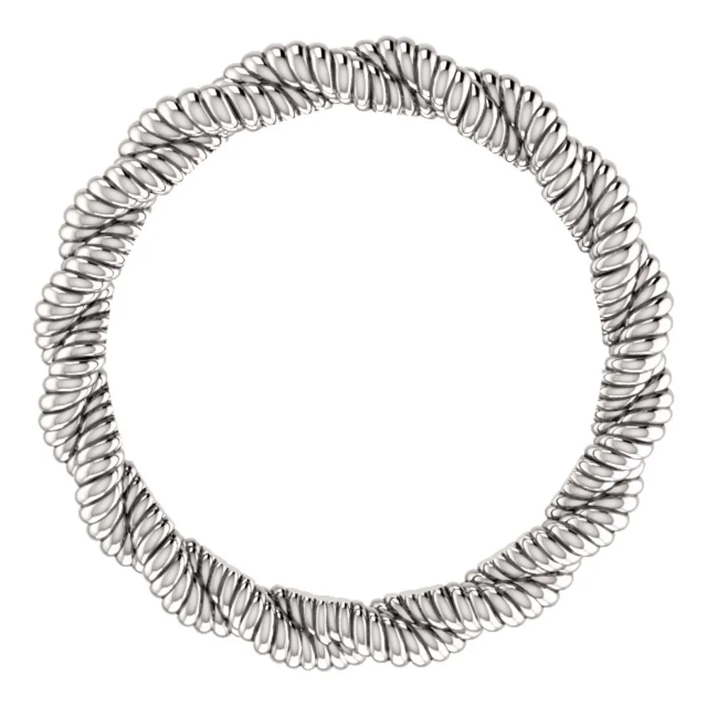 14k White Gold Twisted Rope Band Size 5.5