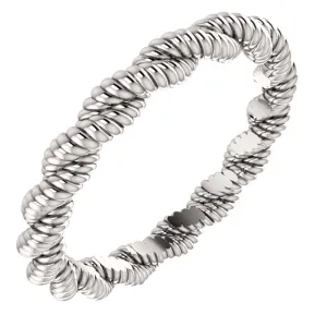 14k White Gold Twisted Rope Band Size 5.5