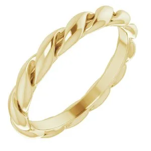 14K Yellow 3 mm Twisted Band Size 6