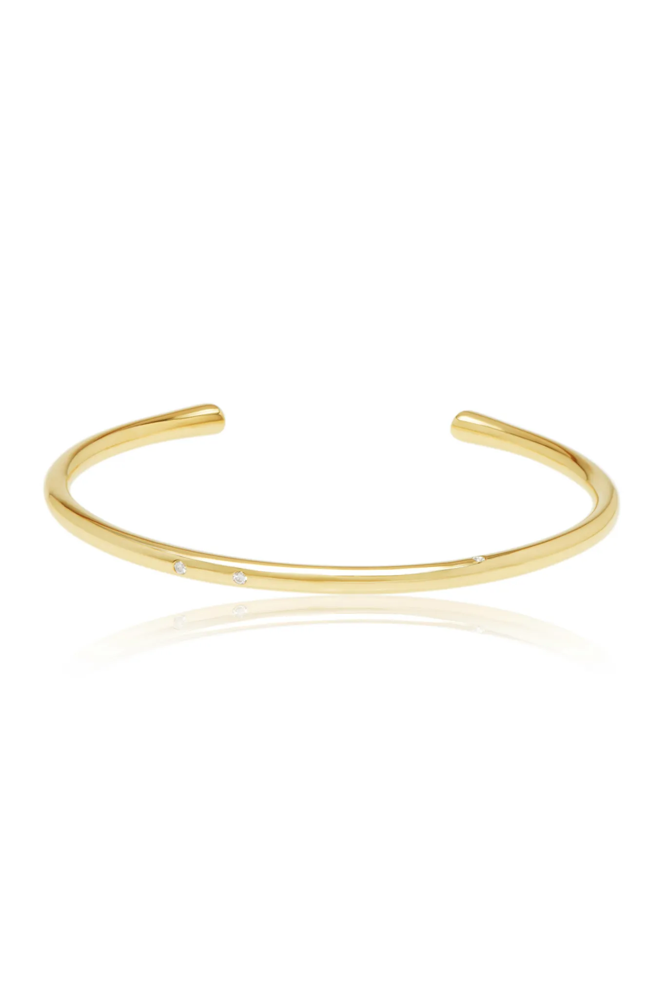 14k Yellow Gold & Diamonds Coil Cuff, 3mm w/ Hidden Diamonds Cuff Bracelet