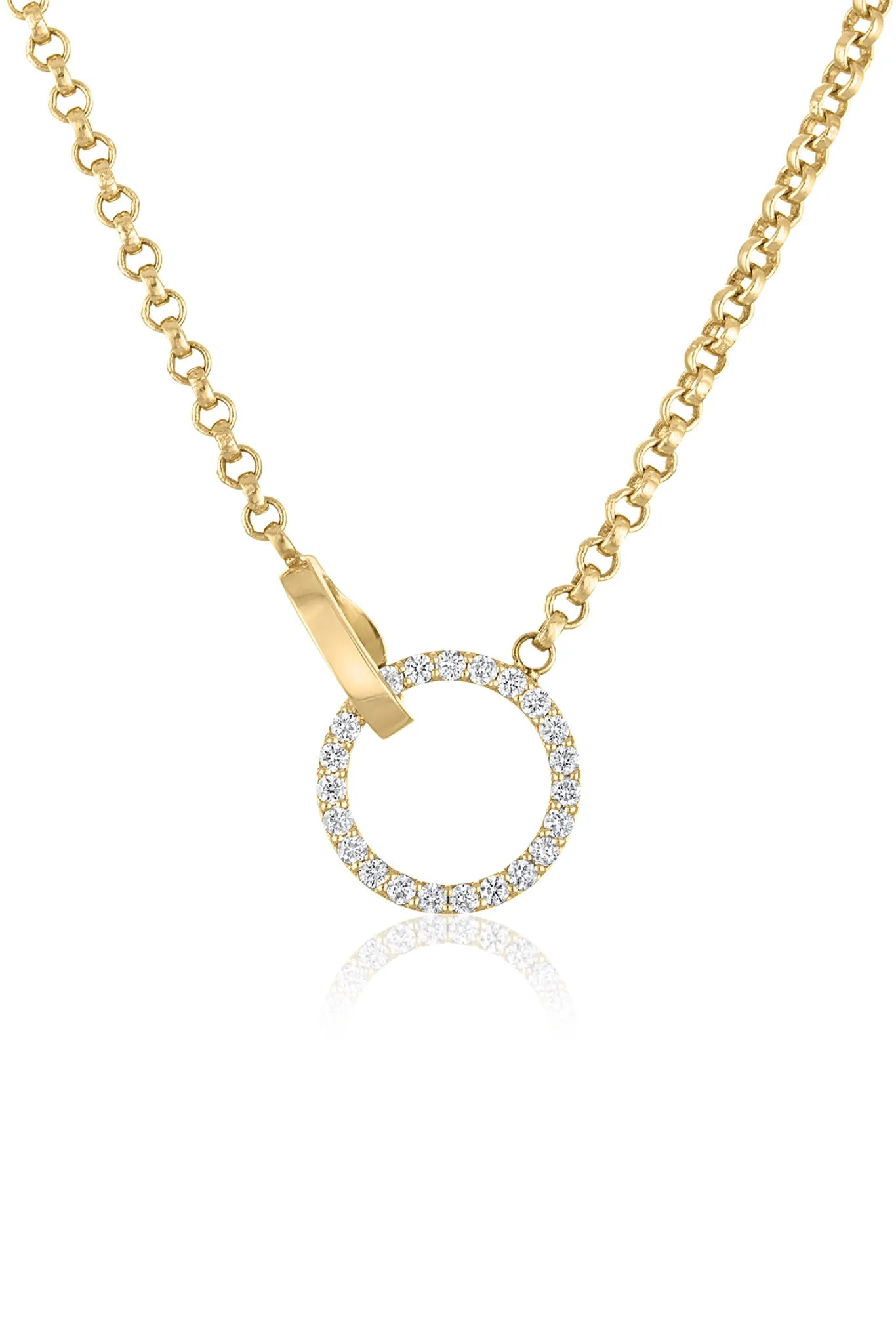 14k Yellow Gold Diamond & Rolo Chain Necklace, Lariat, Wrap Bracelet