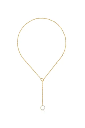 14k Yellow Gold Diamond & Rolo Chain Necklace, Lariat, Wrap Bracelet