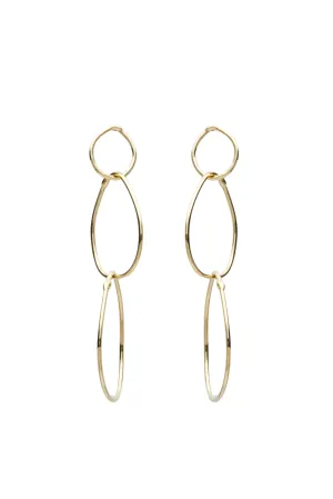 14k Yellow Gold Triple Hoop Earrings