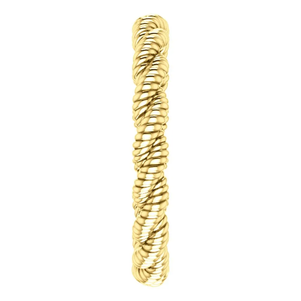 14k Yellow Gold Twisted Rope Band Size 4