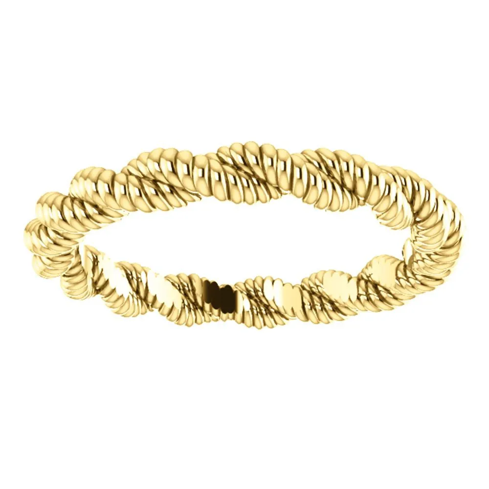 14k Yellow Gold Twisted Rope Band Size 4