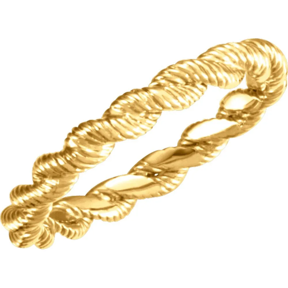 14k Yellow Gold Twisted Rope Band Size 4