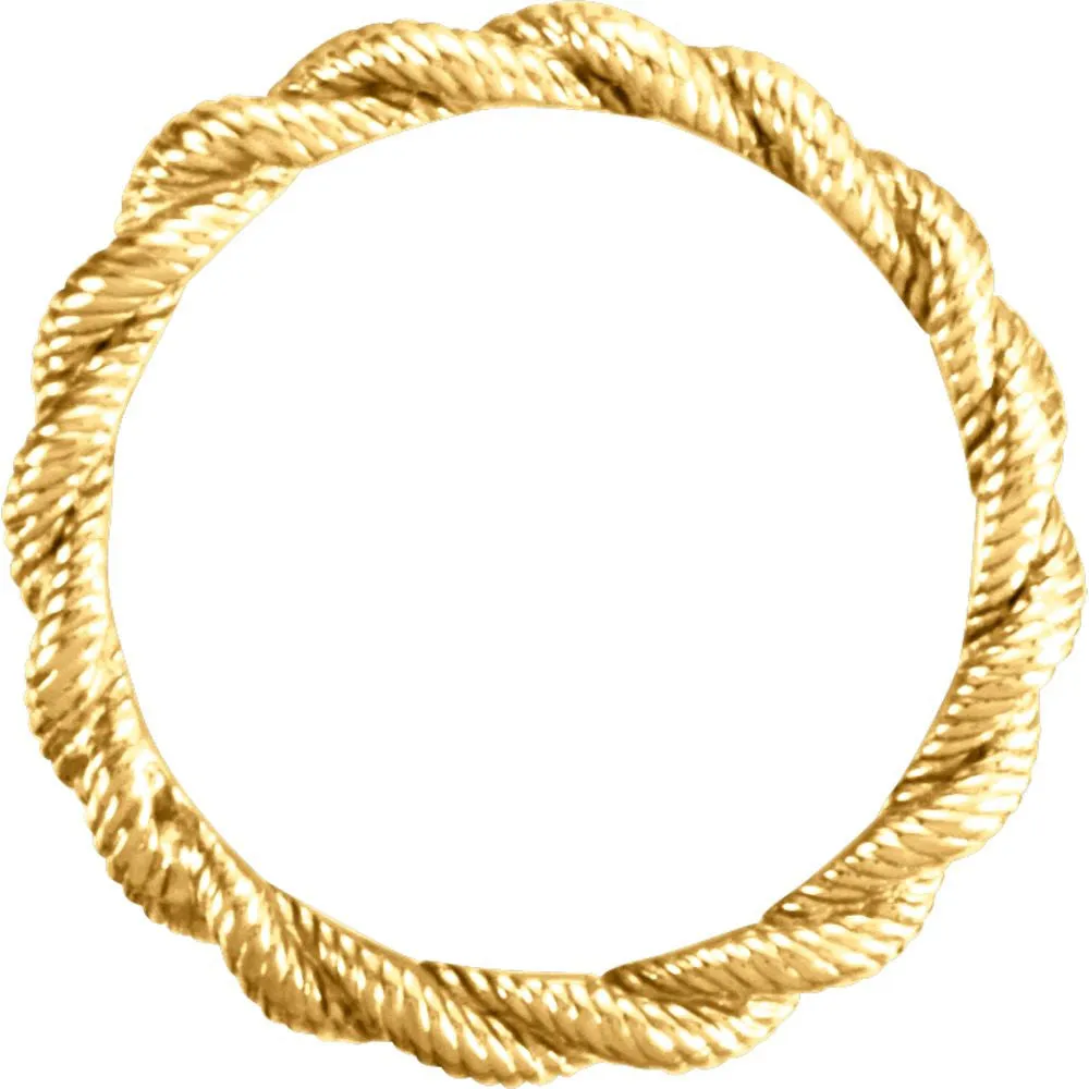 14k Yellow Gold Twisted Rope Band Size 7