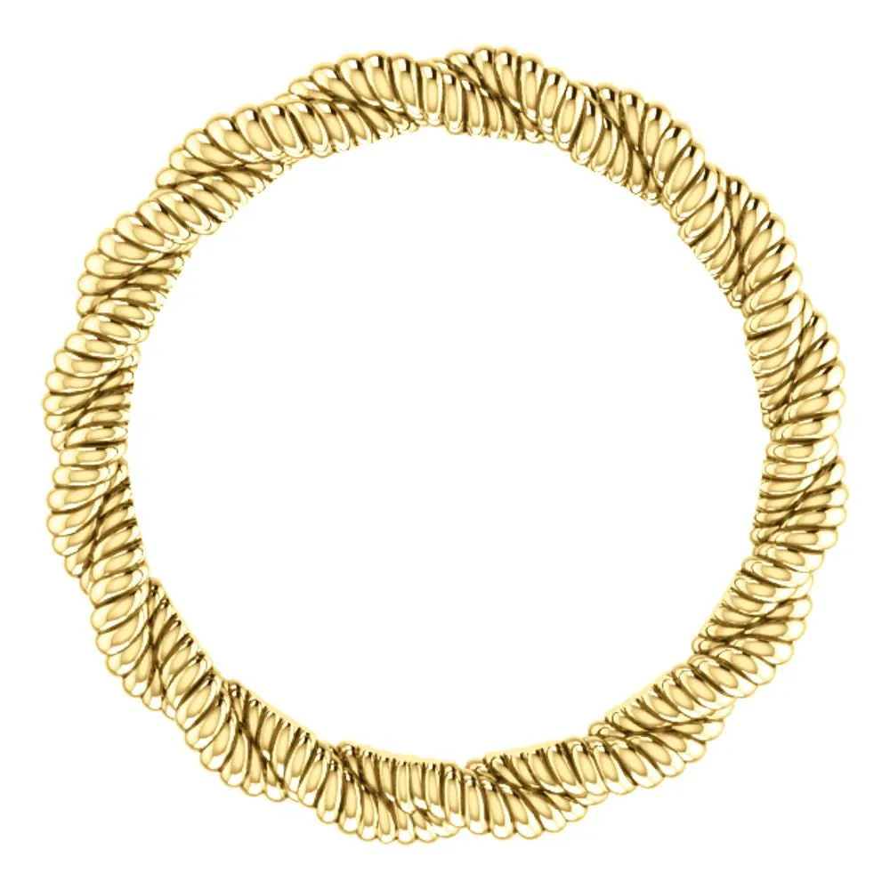 14k Yellow Gold Twisted Rope Band Size 7