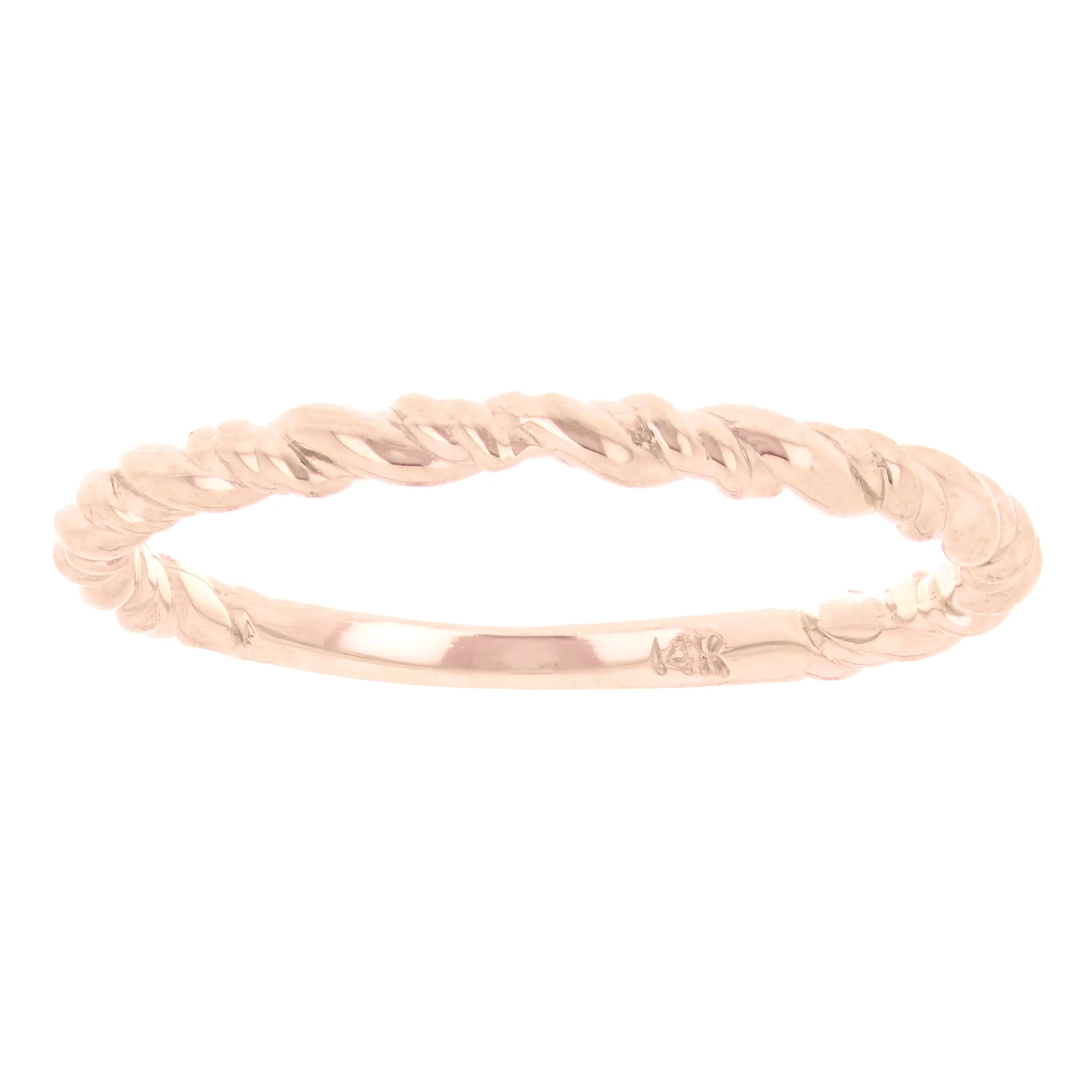 14k Yellow Gold Twisted Rope Stackable Ring 1.6 grams Size 6.75