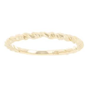 14k Yellow Gold Twisted Rope Stackable Ring 1.6 grams Size 6.75