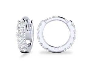 14K Yellow or White Gold Diamond Huggies