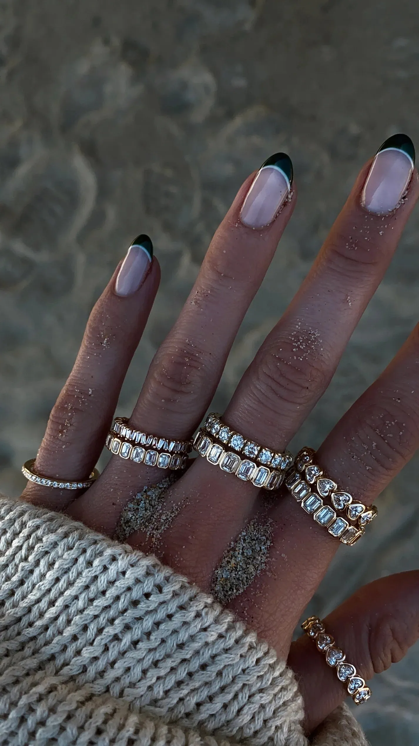 14kt gold heart diamond bezel ring