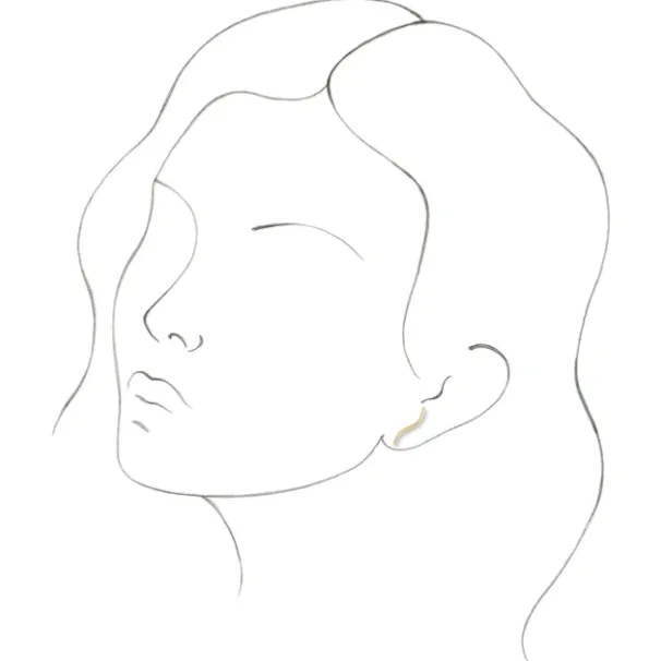 14KT Yellow Gold Wavy Ear Climber Earrings