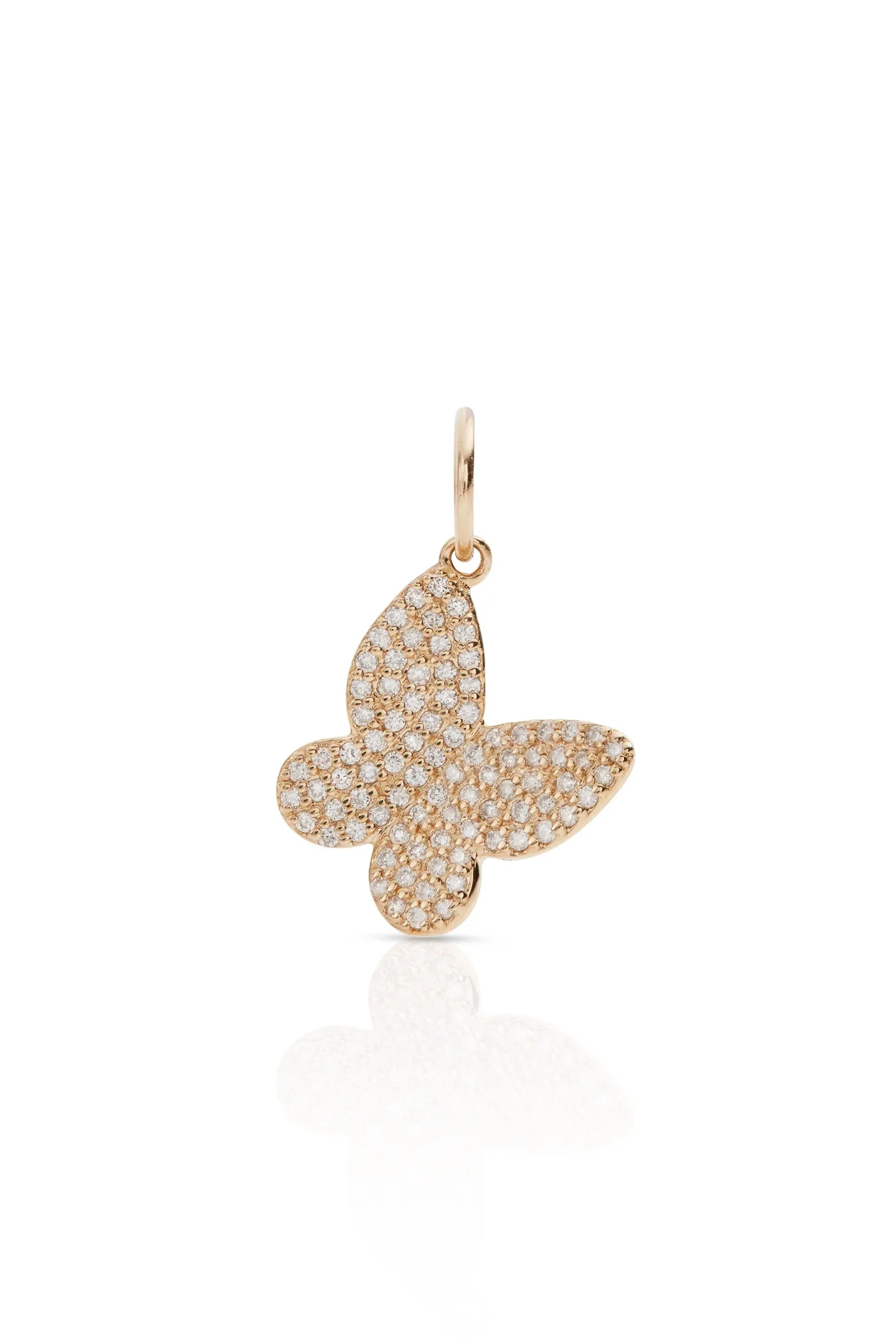 14KY Mini Pave Butterfly Charm